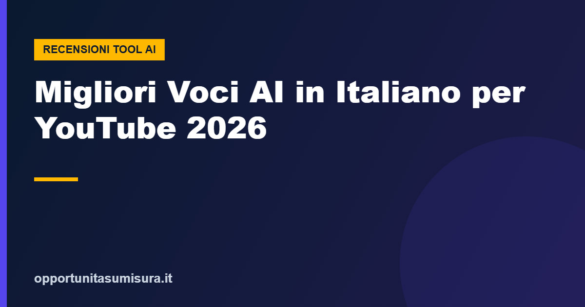 Migliori voci AI in italiano per YouTube 2026